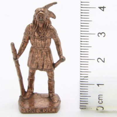 Ü-Ei Soldatini Metallfiguren Beruhmte Indianer-Hauptlinge 05 Lone Wolf Kupfer