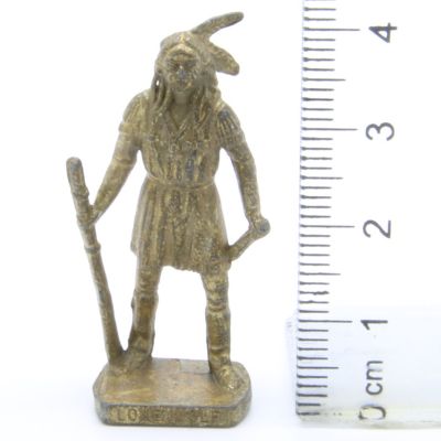 Ü-Ei Soldatini Metallfiguren Beruhmte Indianer-Hauptlinge 05 Lone Wolf Messing