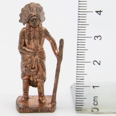 Ü-Ei Soldatini Metallfiguren Beruhmte Indianer-Hauptlinge 06 Sitting Bull Kupfer