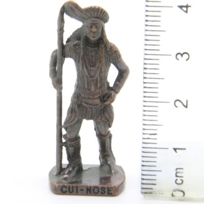 Ü-Ei Soldatini Metallfiguren Beruhmte Indianer Hauptlinge II 03 Cut Nose Bruniert