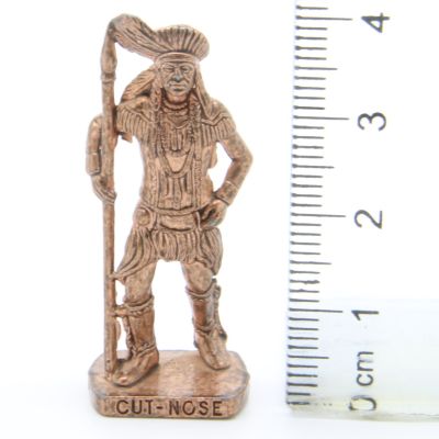 Ü-Ei Soldatini Metallfiguren Beruhmte Indianer Hauptlinge II 03 Cut Nose Kupfer