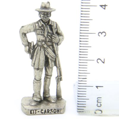 Ü-Ei Soldatini Metallfiguren Beruhmte Westmanner II 07 Kit Carson Altsilber
