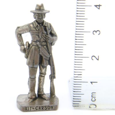 Ü-Ei Soldatini Metallfiguren Beruhmte Westmanner II 07 Kit Carson Altsilber Dark