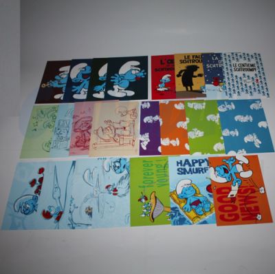 Cartoline Postcard Carte Postale 23 differenti dei Puffi