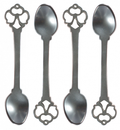 Leblon Delienne Disney Alice in Wonderland Linea Chiave 4 Cucchiaini da Moka Antracite