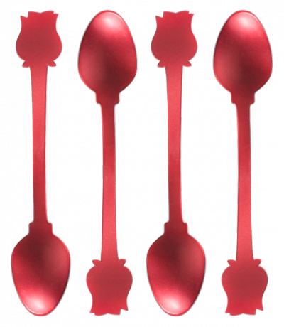 Leblon Delienne Disney Alice in Wonderland Linea Rosa 4 Cucchiaini da Moka Rossi