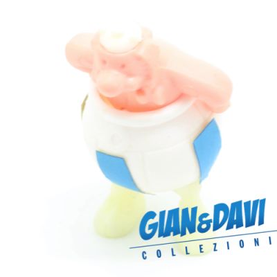 Ferrero Kinder Ü-Ei - Steckfiguren Asterix - Obelix weiß mit blauen Aufklebern