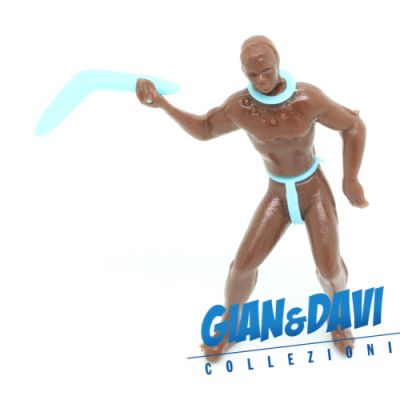 Ferrero Kinder Ü-Ei - Steckfiguren Eingeborener mit Bumerang 70er Blau
