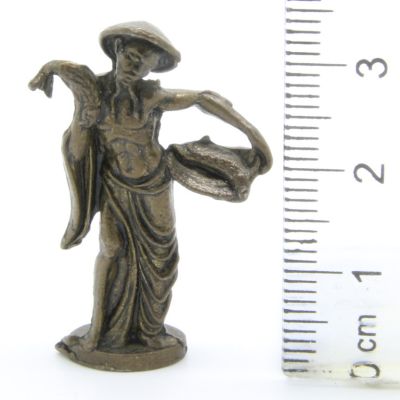 Ferrero Kinder Ü-Ei Soldatini Metallfiguren Figuren aus Chinesischen Sagen - 3 35mm Messing Dark