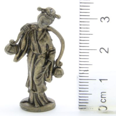 Ferrero Kinder Ü-Ei Soldatini Metallfiguren Figuren aus Chinesischen Sagen - 4 35mm Messing Dark