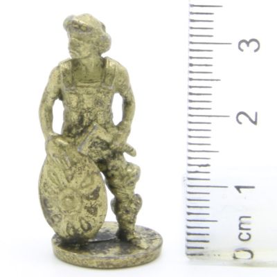 Ferrero Kinder Ü-Ei Soldatini Metallfiguren Krieger - I 52 35mm Messing Light