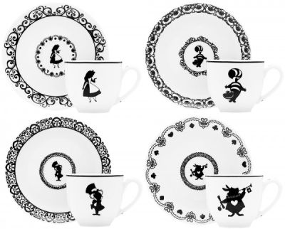 Leblon Delienne Disney Alice in Wonderland Coffret de 4 Tasses a Cafe