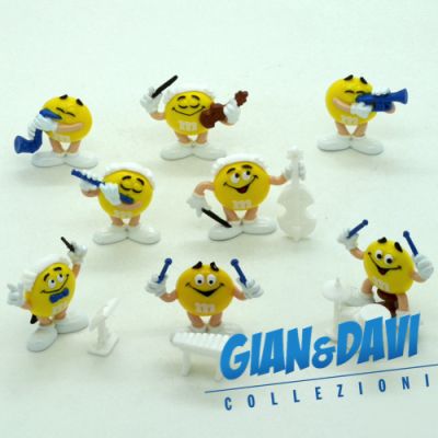 M&M's Mars M&M Musician Yellow complete sat 8 Different