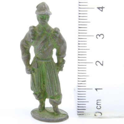 Ferrero Kinder Ü-Ei Soldatini Metallfiguren Musketiere - 1 40mm Messing Green