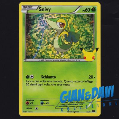 2021 Pokemon Mcdonald's 25th Anniversary ITALIANO 5/25 Snivy Holo