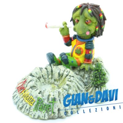 E.S.S.L. Soprammobili Ceramica Rasta Rastaman Marijuana - 5037 Posacenere con Alieno che fuma