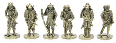 Ferrero Kinder Ü-Ei Soldatini Metallfiguren Samurai 1150 1600 - SAT 35mm Messing