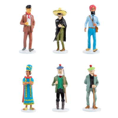 Tintin Figurines en Alliage Carte de Vœux 1972 46543-46548 Serie 13 Complete