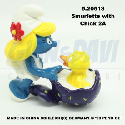 5.20513 520513 Smurfette with Chick Smurf Puffo Puffetta con Pulcino 2A