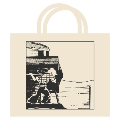 Tintin Borse 04187 TRAIN COTTON BAG LARGE
