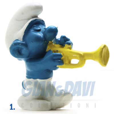 2.0047 20047 Trumpeter Smurf Puffo Trombettiere 1A