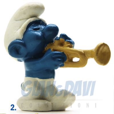 2.0047 20047 Trumpeter Smurf Puffo Trombettiere 2B 