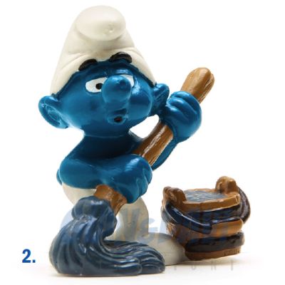 2.0193 20193 Mop & Bucket Smurf Puffo Sguattero 2A