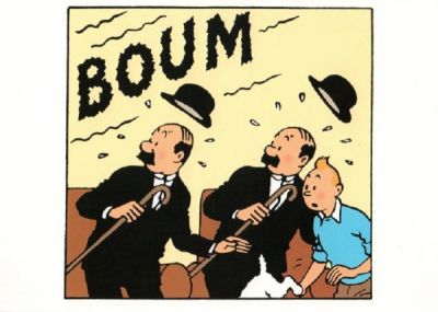 Tintin Moulinsart Double Postcard 16,5x12,5cm - 31111 Dupondt Boum