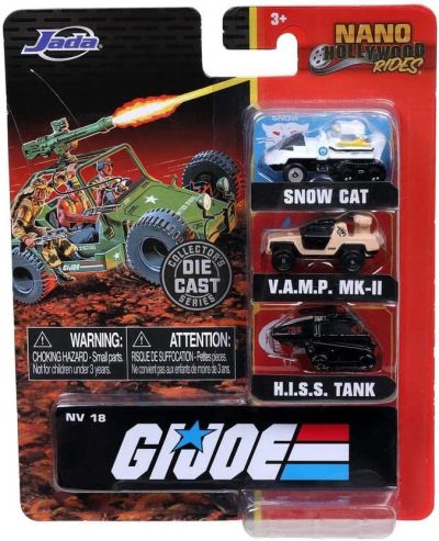 Jada Die Cast Gi Joe 7429 SNOW CAT V.A.M.P. MK-II H.I.S.S. TANK 1:87 Scale3-Pack