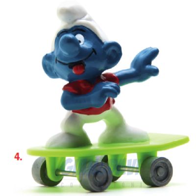 4.0204 40204 Skateboarder Smurf Puffo su Skate 4A