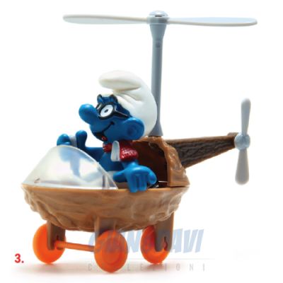 4.0233 40233 Helicopter Smurf Puffo con Elicottero 3A