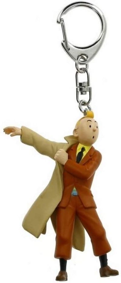 Tintin PVC Key Ring Big 42469 Tintin Met Son Trench 8cm