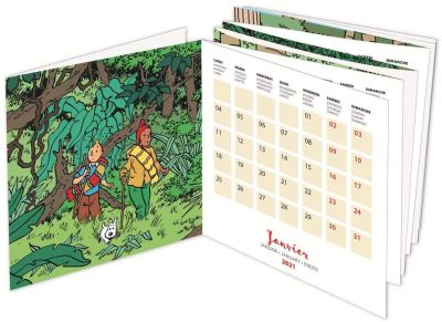 Tintin 24444 Calendrier Calendario da tavolo Tintin 2021