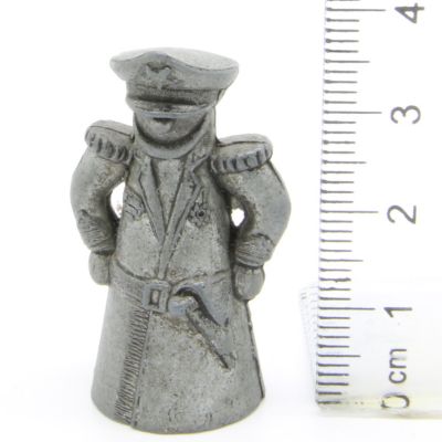 Ferrero Kinder Ü-Ei Soldatini Metallfiguren Fingerhut Miniaturen - Militar General Eisen Dark