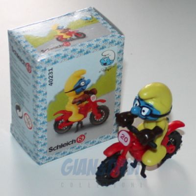 4.0231 40231 Motorcross Smurf Puffo Moto Cross Box 6B