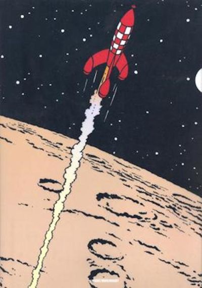 Tintin Cartoleria 15128 Plastic Sleeves - A4 Rocket taking off from the earth