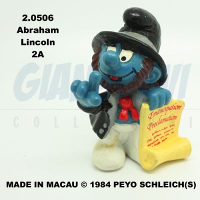 2.0506 20506 Historical Abraham Lincoln Smurf Puffo Puffi Storici 2A