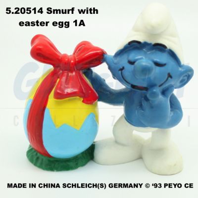 5.20514 520514 Smurf with easter egg Puffo con Uovo 1A