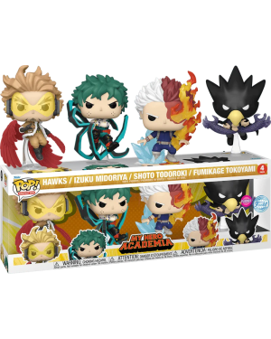 Funko Pop 4-Pack My Hero Academia 78045 Hawks Izuku Shoto Flocked