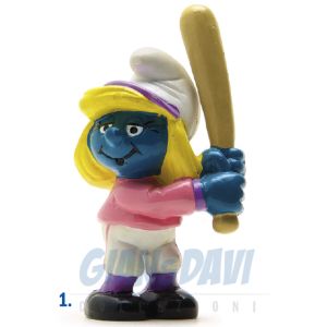2.0186 20186 Baseball Smurfette Smurf Puffo Puffetta Mazza Baseball 1A