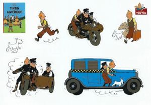 Tintin Moulinsart Adhésifs 24218 Tintin en Amerique