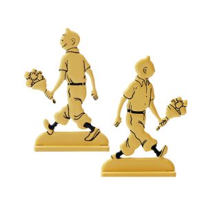 Tintin Figurines en Alliage en relief 29226 TINTIN AU BOUQUET DE FLEURS