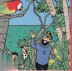 Tintin Moulinsart Postcard Carte Double 15x15cm - 3118211 Haddock Perroquet