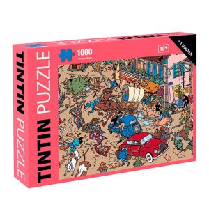 Tintin Puzzle 81554 Accident on the Square 1000 pieces + Poster