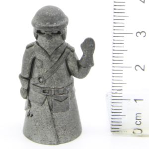 Ferrero Kinder Ü-Ei Soldatini Metallfiguren Fingerhut Miniaturen - Barufe Polizist Eisen Dark