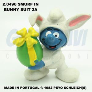 2.0496 20496 Smurf in bunny suit Puffo Coniglio 2A