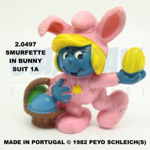 2.0497 20497 Smurfette in bunny suit Puffo Puffetta Coniglio 1A 