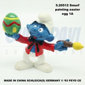 5.20512 520512 Samurf painting easter egg Smurf Puffo Pittore con Uovo 1A