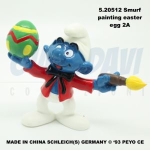 5.20512 520512 Samurf painting easter egg Smurf Puffo Pittore con Uovo 2A
