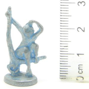 Ferrero Kinder Ü-Ei Soldatini Metallfiguren Tiere auf Sockel - Affe - Eisen Blue